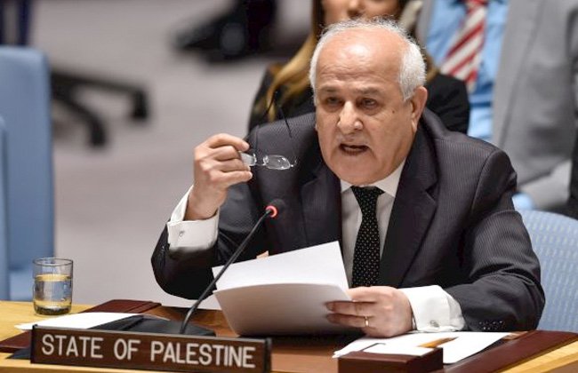 مندوب فلسطين لدى الأمم المتحدة يدعو مجلس الأمن لاتخاذ إجراءات فورية لوقف إطلاق النار في غزة