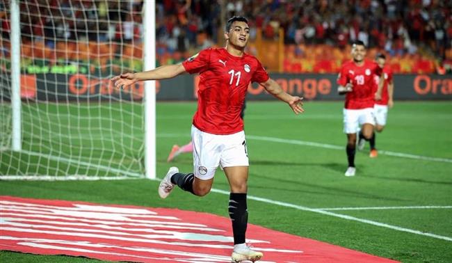 مصطفى محمد يسجل الهدف الأول لمصر في مرمى موزمبيق 