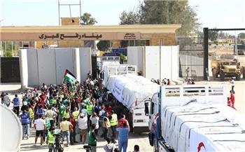   إدخال 56 شاحنة مساعدات عبر ميناء رفح البري تمهيدا لإدخالها إلى غزة