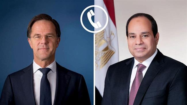 الرئيس السيسي يبحث هاتفيا مع رئيس وزراء هولندا أبعاد الأزمة في قطاع غزة
