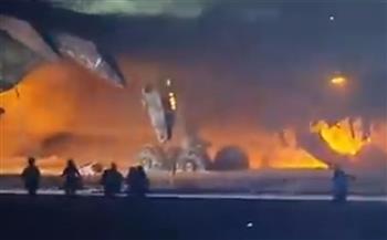   "القاهرة الإخبارية": حريق مطار هانيدا نجم عن اصطدام طائرتي الخطوط الجوية اليابانية وخفر السواحل