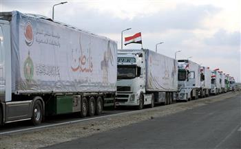   85 شاحنة مساعدات إنسانية من الهلال الأحمر المصري تدخل غزة