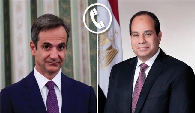 السيسى يستعرض مع رئيس وزراء اليونان الجهود المصرية لوقف إطلاق النار فى غزة