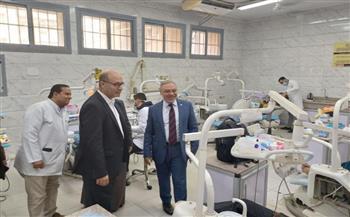 رئيس جامعة طنطا يتفقد العيادات الطبية بكلية طب الأسنان 