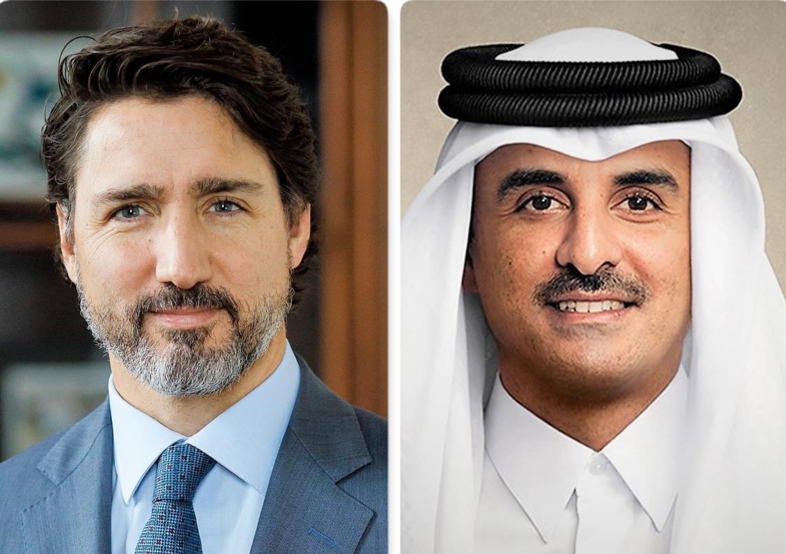 أمير قطر ورئيس وزراء كندا يبحثان هاتفيًا تطورات الأوضاع في غزة