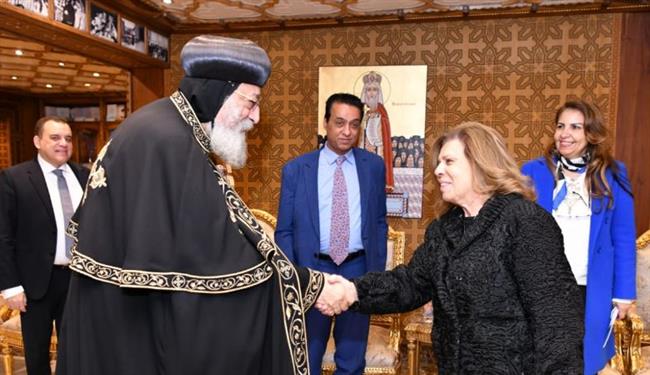 البابا تواضروس يستقبل وفد المجلس القومي لحقوق الإنسان للتهنئة بعيد الميلاد 