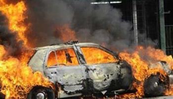 مصرع شخصين وإصابة آخر فى تفحم سيارة بطريق الزعفرانة- غارب