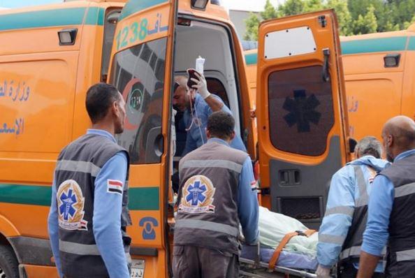مصرع 4 أشخاص في حادث تصادم 3 سيارات نقل بصحراوي بني سويف