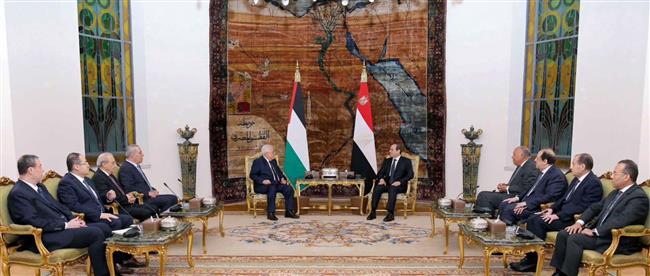 الرئيس السيسى ونظيره الفلسطيني يعقدان جلسة مباحثات موسعة بشأن القضية الفلسطينية