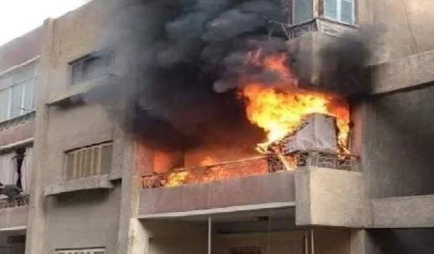 إخماد حريق شب في عقار مكون من 4 طوابق بالزاوية