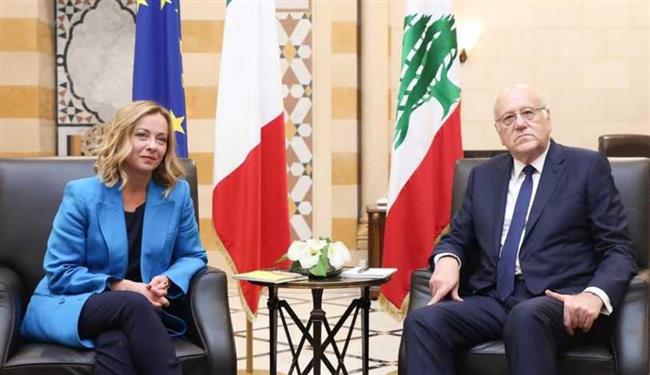 ميقاتي لـ "ميلوني": الحل الدبلوماسي يجب أن يتقدم على الحرب في لبنان