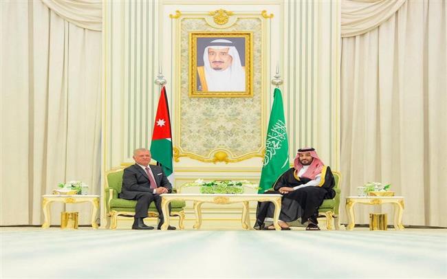 ولي العهد السعودي وملك الأردن يبحثان تطورات الأوضاع بمنطقة الشرق الأوسط
