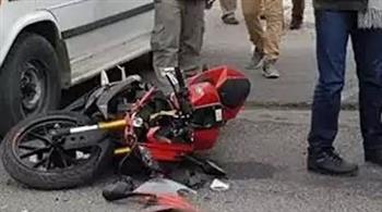   مصرع شخص وزوجته إثر تصادم ميكروباص ودراجة بخارية في المنيا