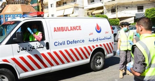 الصحة اللبنانية: شهيدان من المسعفين وأربعة جرحى إثر غارة اسرائيلية على بلدة "عين بعال"