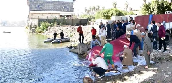 إلقاء مليون وحدة زريعة بلطى نيلى في المنصورة