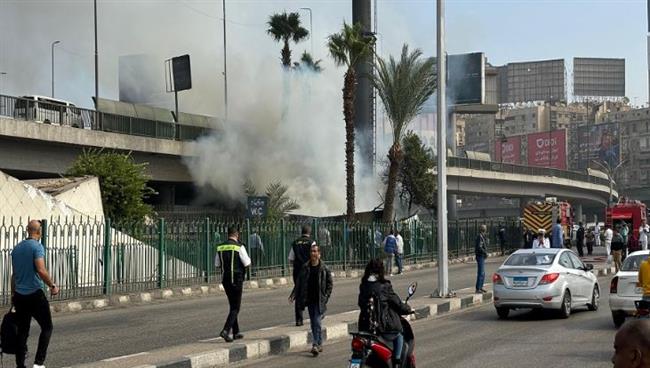 اندلاع حريق داخل موقف عبدالمنعم رياض بوسط البلد