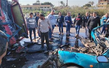   مصرع وإصابة 5 أشخاص في حادث تصادم على طريق كفر شكر