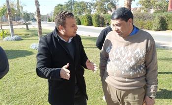   جهاز الشروق يتوسع فى زيادة المسطحات الخضراء بحى النادى