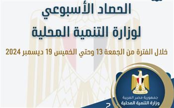   الحصاد الأسبوعي لأنشطة وزارة التنمية المحلية