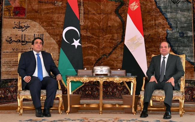 السيسي يستقبل  محمد يونس المنفي رئيس المجلس الرئاسي الليبي