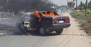 مصرع شخص وإصابة آخر في حريق سيارتي نقل بالطريق الإقليمى