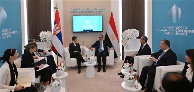 رئيس الوزراء يبحث مع نظيرته الصربية التعاون المشترك