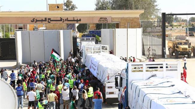 إدخال 80 شاحنة لصالح الفلسطينيين بقطاع غزة عبر ميناء رفح البري