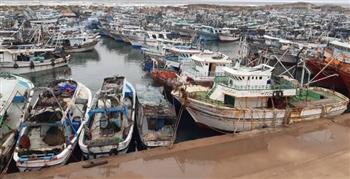   إغلاق ميناء الصيد البحري ببرج البرلس وسقوط أمطار