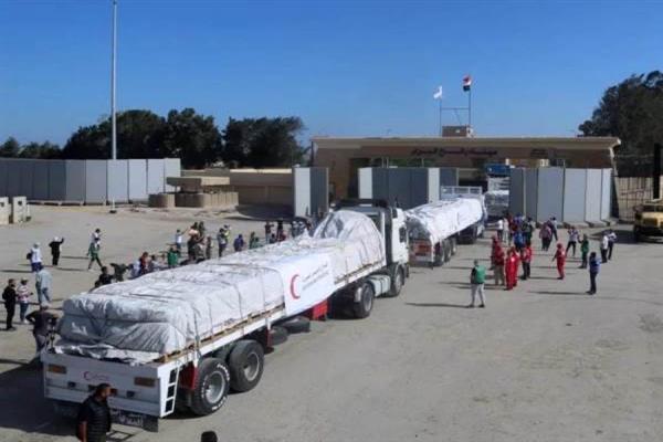 إدخال 169 شاحنة مساعدات لقطاع غزة عبر ميناء رفح البري