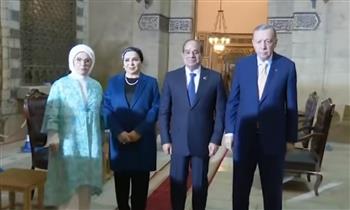   الرئيس السيسي يصطحب أردوغان في زيارة لمسجد الإمام الشافعي ويودعه في ختام زيارته لـ مصر