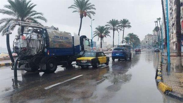 لليوم الرابع على التوالي.. أمطار غزيرة على الإسكندرية 