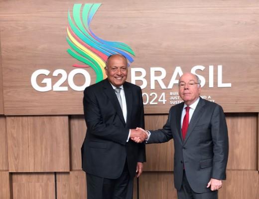 شكري يلتقي وزير خارجية البرازيل في افتتاح مشاركته باجتماعات مجموعة الـ 20