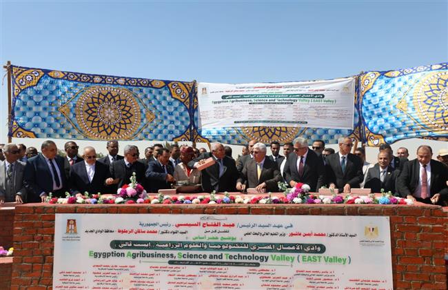 رئيس جامعة المنصورة يشارك بوضع حجر أساس مشروع أرض الجامعات المصرية بـ الوادي الجديد