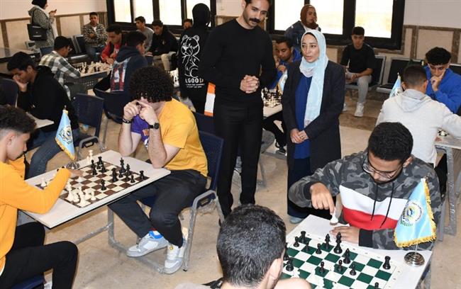 طلاب جامعة الإسماعيلية الجديدة الأهلية يتنافسون في مسابقة الشطرنج