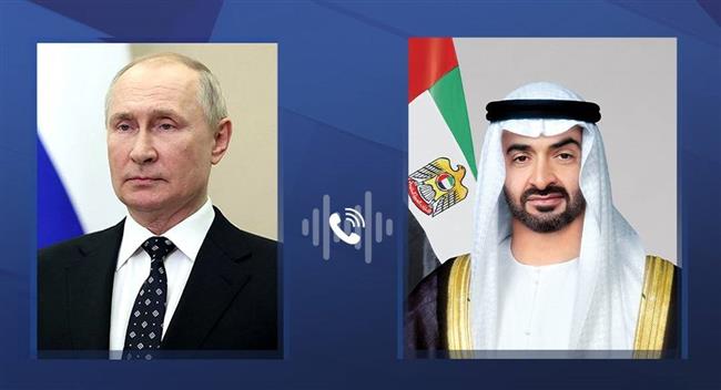 "بوتين" ومحمد بن زايد يبحثان هاتفيًا المساعدات الإنسانية الإضافية لـ قطاع غزة