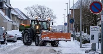   بعد تساقط الثلوج.. تحول شوارع الدنمارك للوحات من اللون الأبيض