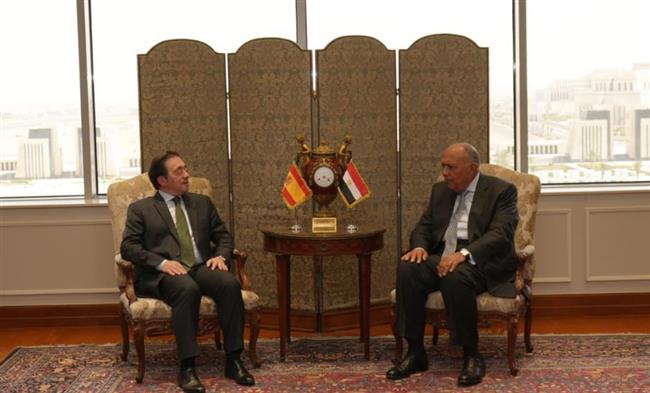 سامح شكري: ناقشت مع وزير خارجية إسبانيا تفعيل مجلس الأعمال بين البلدين