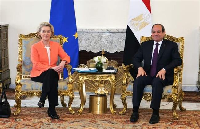 "السيسي" ورئيسة المفوضية الأوروبية يوقعان على الإعلان المشترك لترفيع العلاقات