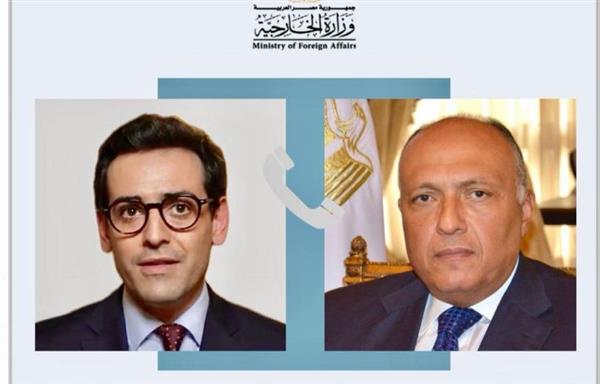 شكري يبحث مع وزير خارجية فرنسا تسهيل نفاذ المساعدات الإنسانية