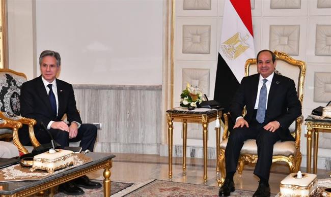 الرئيس السيسي يستقبل وزير خارجية أمريكا لبحث أزمة غزة