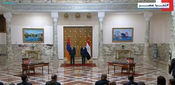   السيسي ورئيس وزراء أرمينيا يشهدان مراسم توقيع اتفاقيات ومذكرات تفاهم مشتركة