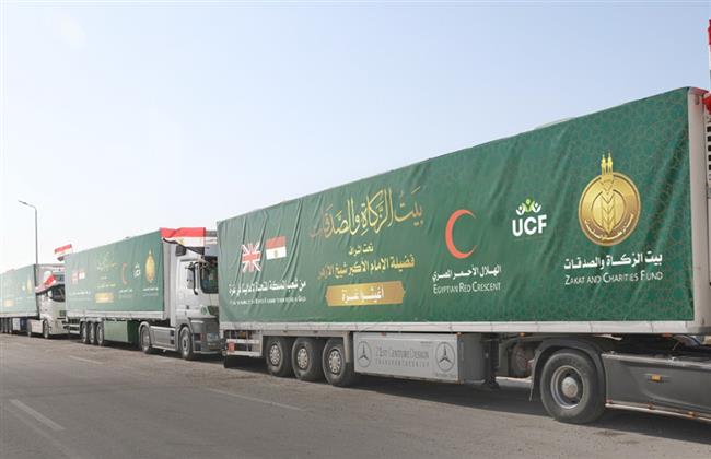 بيت الزكاة والصدقات يتلقى 11 شاحنة تبرعات بريطانية لدعم الشعب الفلسطيني
