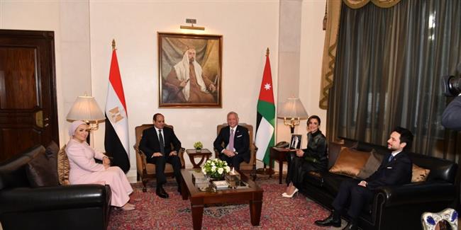 الرئيس السيسي وعاهل الأردن يؤكدان رفضهما تهجير الفلسطينيين خارج أراضيهم