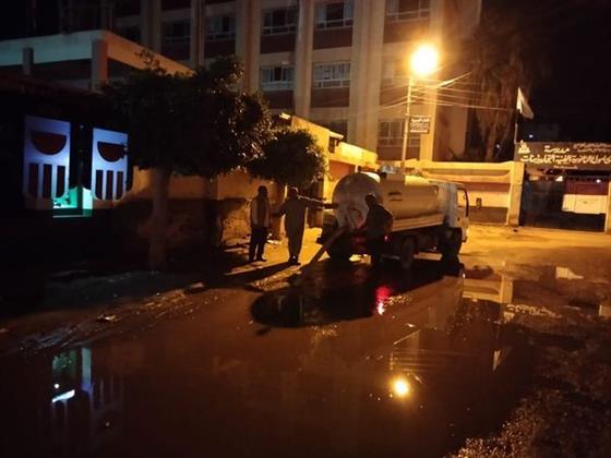 استمرار أعمال كسح مياه الأمطار بكفر الشيخ استعدادا لعيد الفطر