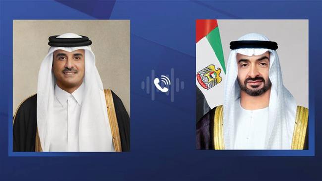 الرئيس الإماراتي وأمير قطر يؤكدان ضرورة العمل من أجل منع توسيع الصراع بالمنطقة