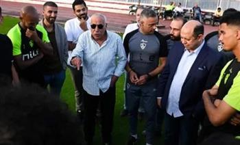 الكونفدرالية.. تفاصيل جلسة حسين لبيب مع لاعبي الزمالك قبل مواجهة دريمز
