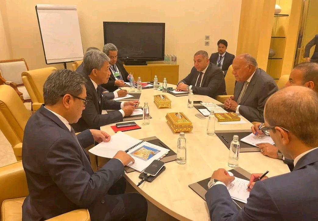 وزير الخارجية يلتقي نظيره الماليزي على هامش فعاليات المنتدى الاقتصادي العالمي