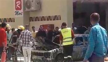 محافظ أسوان يتابع حريق بسيارة داخل إحدى محطات الوقود