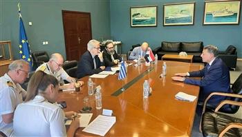   جلسة مباحثات بين سفير مصر في أثينا ووزير الشئون البحرية اليوناني