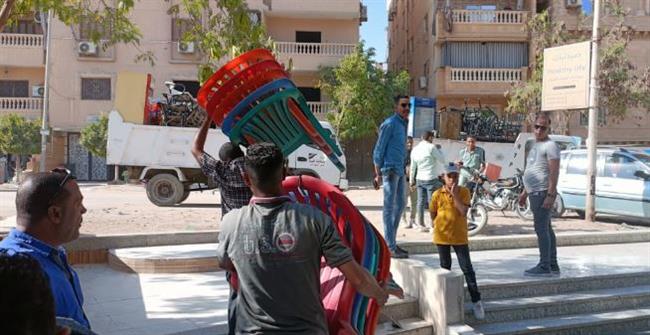 رفع 2900 حالة تعد وإشغالات للمقاهي والمحال التجارية بهضبة الأهرام